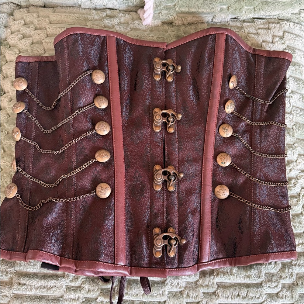 Steampunk Style Women's Burgundy Corset Waist Cincher